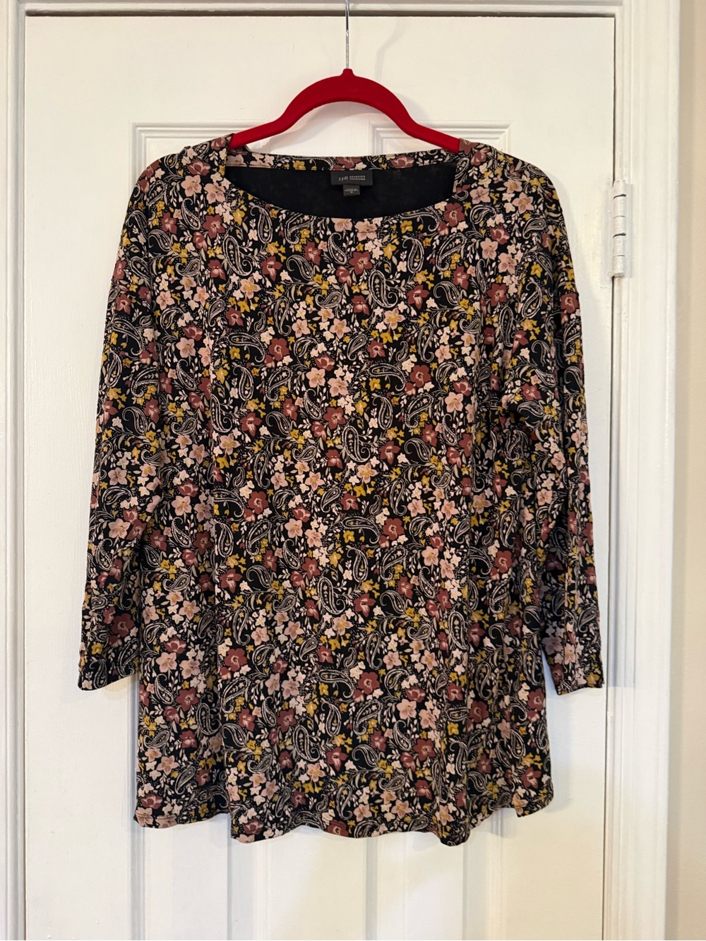 J. Jill Black Floral Paisley Long-Sleeve Tunic
